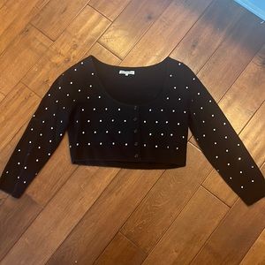 Cashmere Reformation cropped sweater with jewels